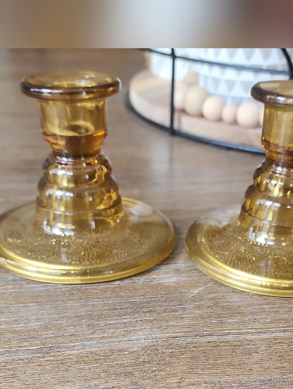 Antique Glass Candle Holders